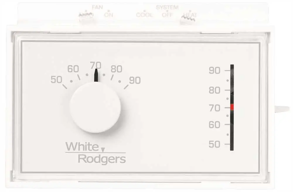 White-Rodgers&Trade; Mercury-Free Universal Mechanical Thermostat, White 1