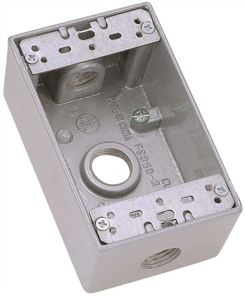 Aluminum 1 Gang Weatherproof Box 3-1-2 In. 1