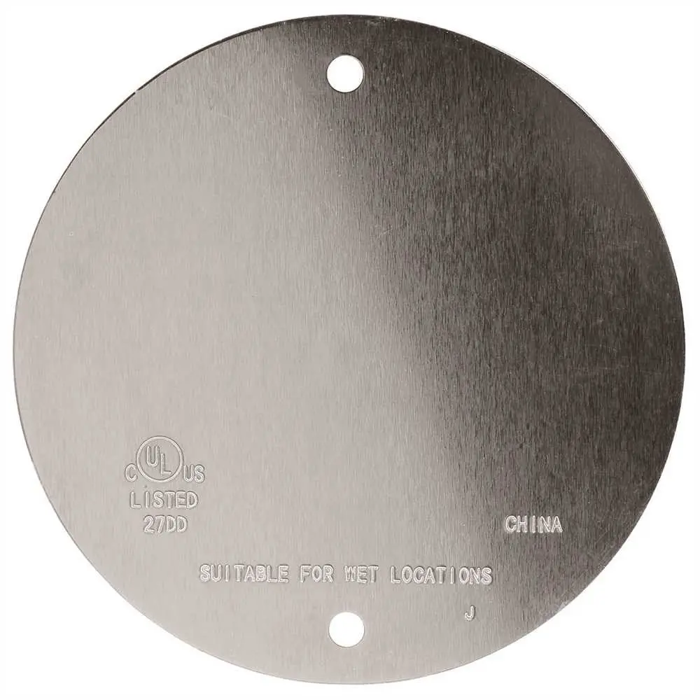Weatherproof Round Blank Cover 4 In. Gray 1