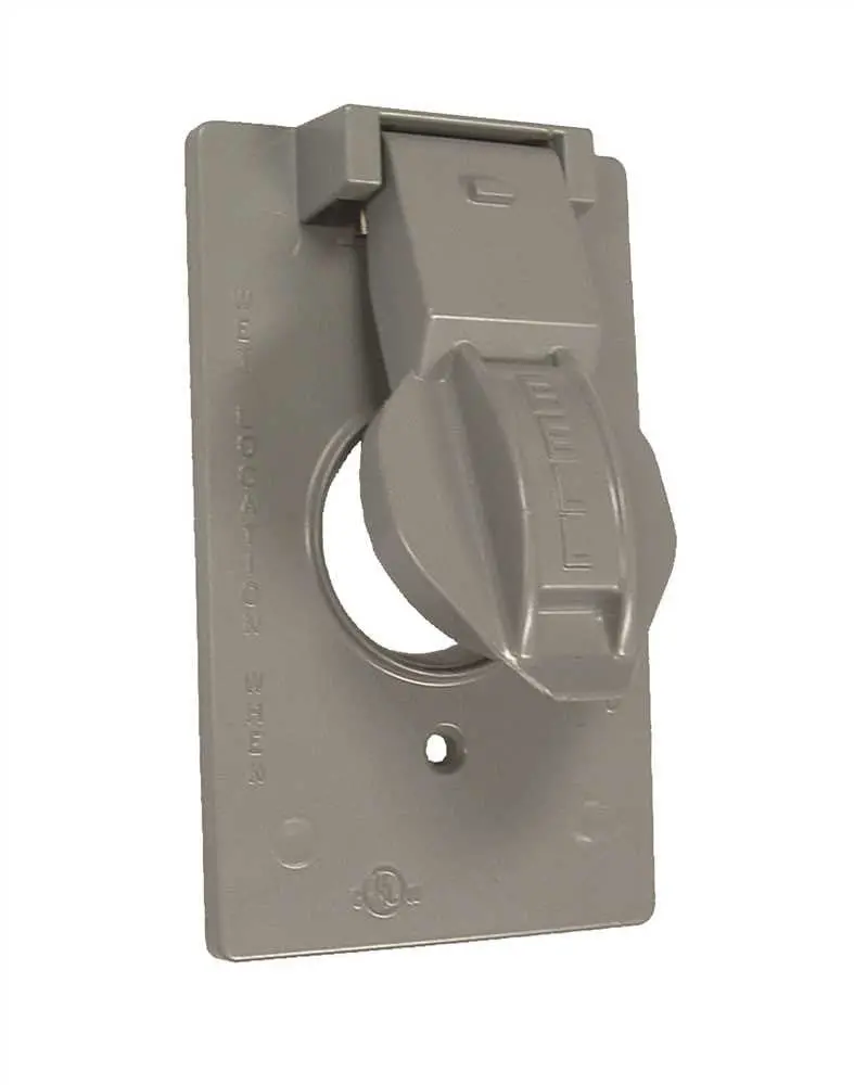 Hubbell Weatherproof Cover Single Receptacle Gray 1