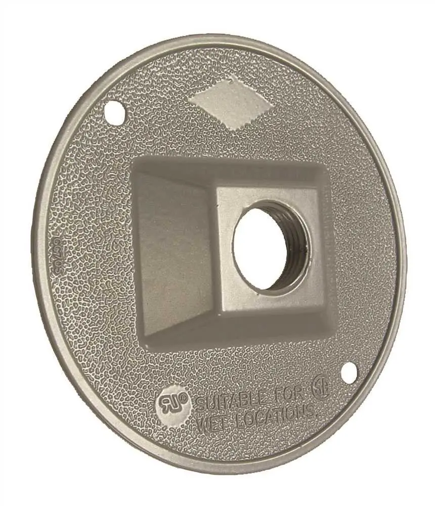 Hubbell Weatherproof Cover 4 In. Round One 1-2 In. Outlet Gray 1