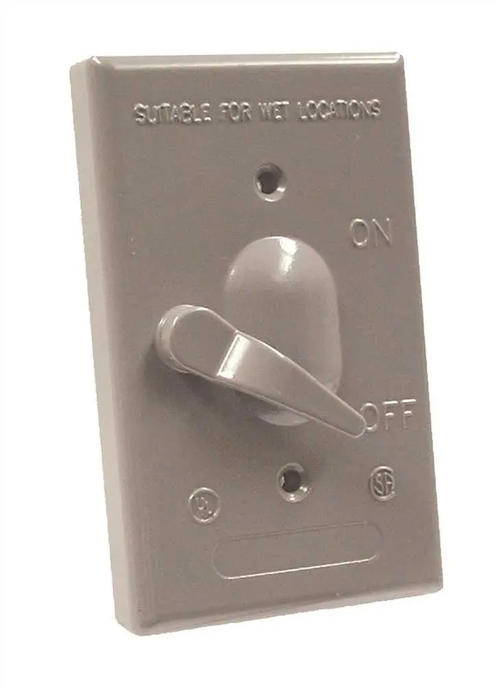 Hubbell Weatherproof Cover Lever Switch Single Gang Gray 1