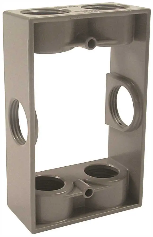 Hubbell Weatherproof Extension Single Gang Six 3-4 In. Outlets Gray 1