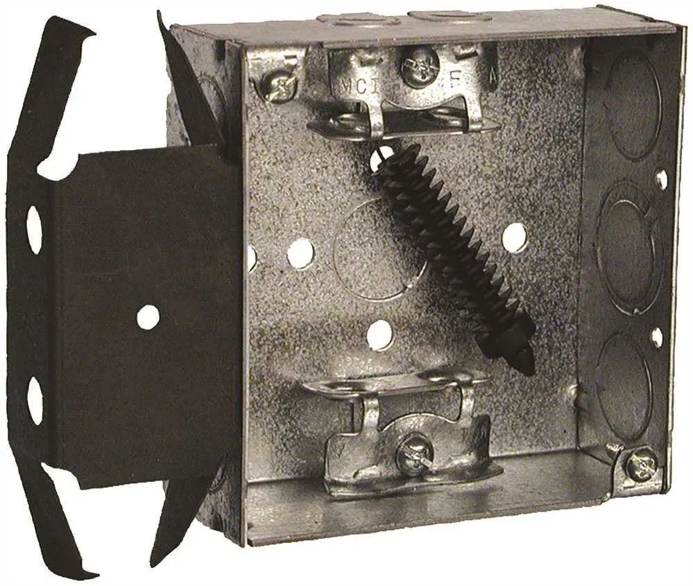 Hubbell Square Box 4 In. Box Loc Bracket Mx And Or Bx Cable Clamps 1