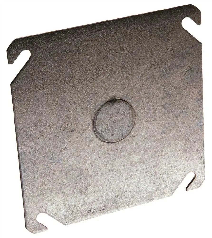 Hubbell Square Flat Cover Blank 1-2 In. Center Knockout 1