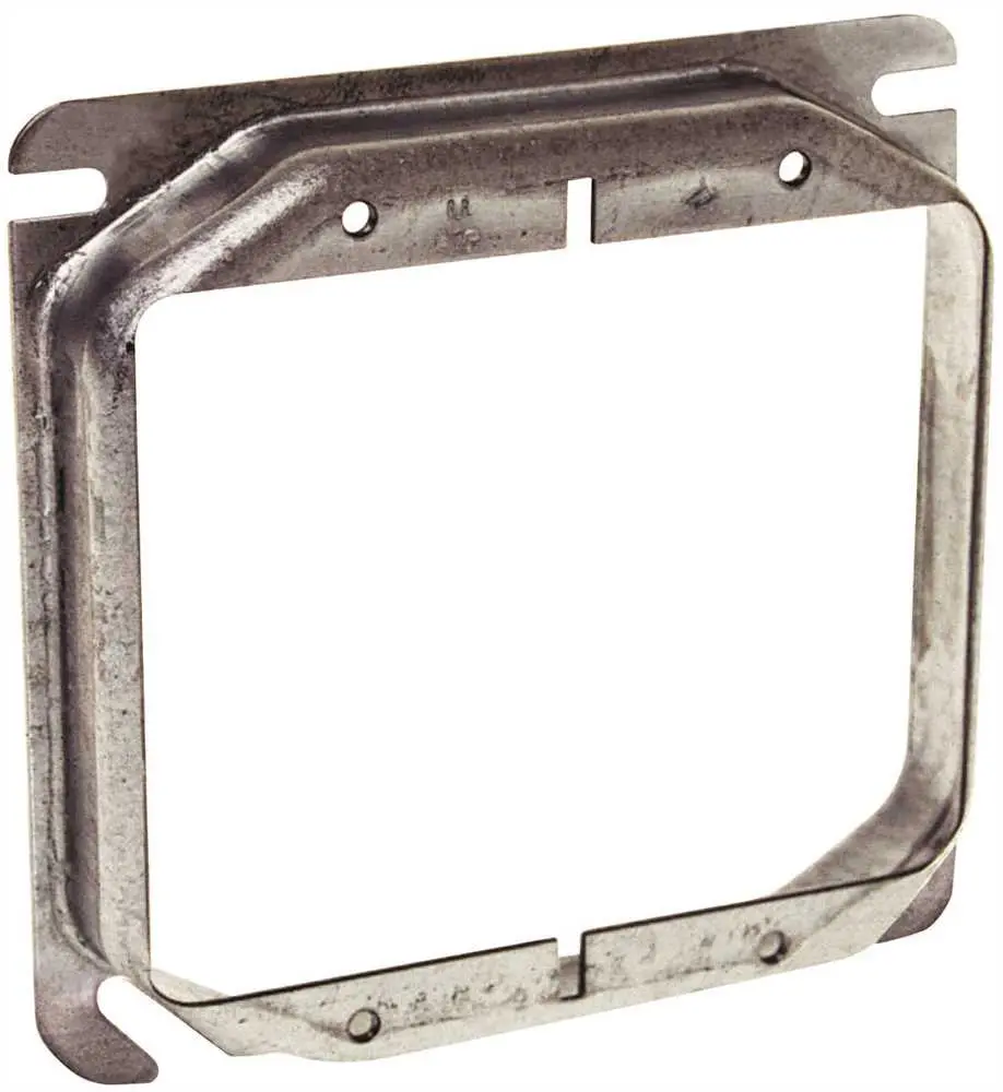 Mud Ring 4 In. Sq Raised 1-2 In. Two Device 1