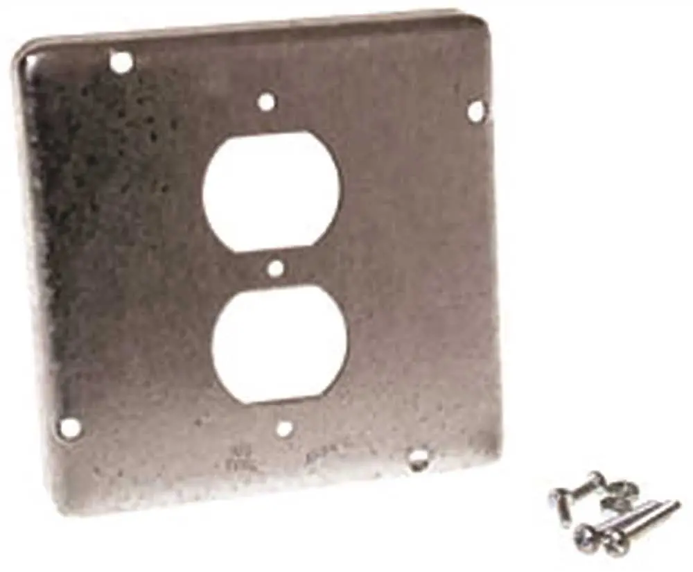 Hubbell Square Cover 4-11-16" Exposed Work 1 Duplex Receptacle 1