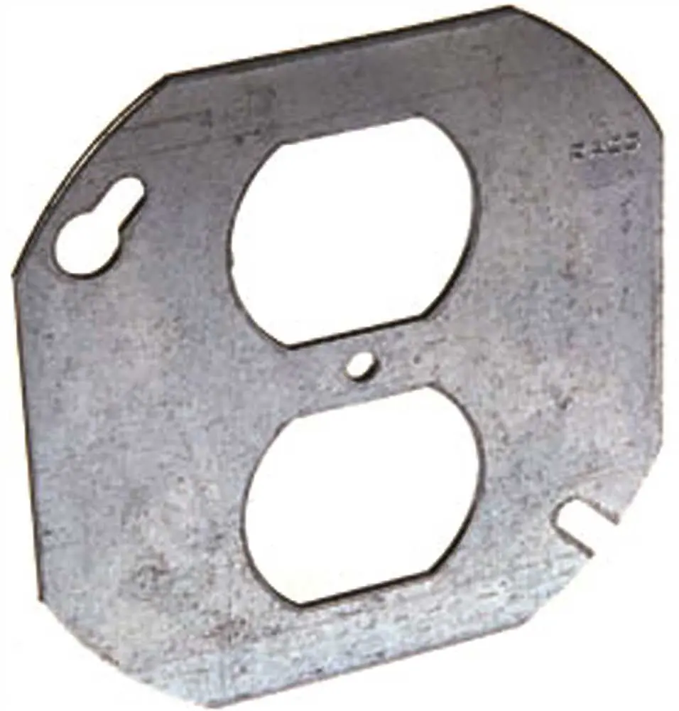 Hubbell Octagon Cover 4 In. Flat Single Duplex Receptacle 1