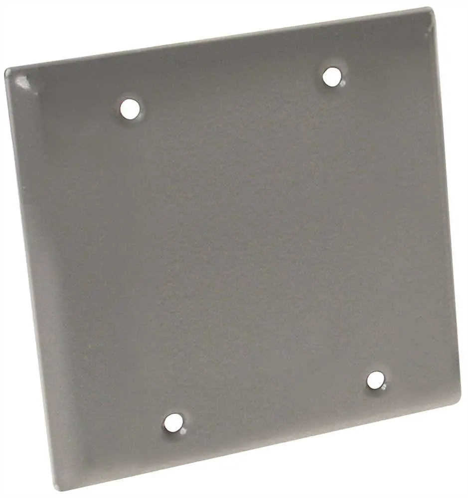 Hubbell Weatherproof Cover Double Gang Blank Device Mount Gray 1