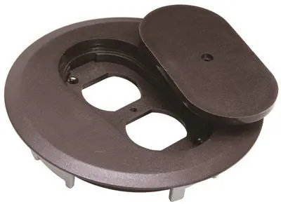 High Impact Thermoplastic Round Duplex Receptacle Floor Box Cover 1