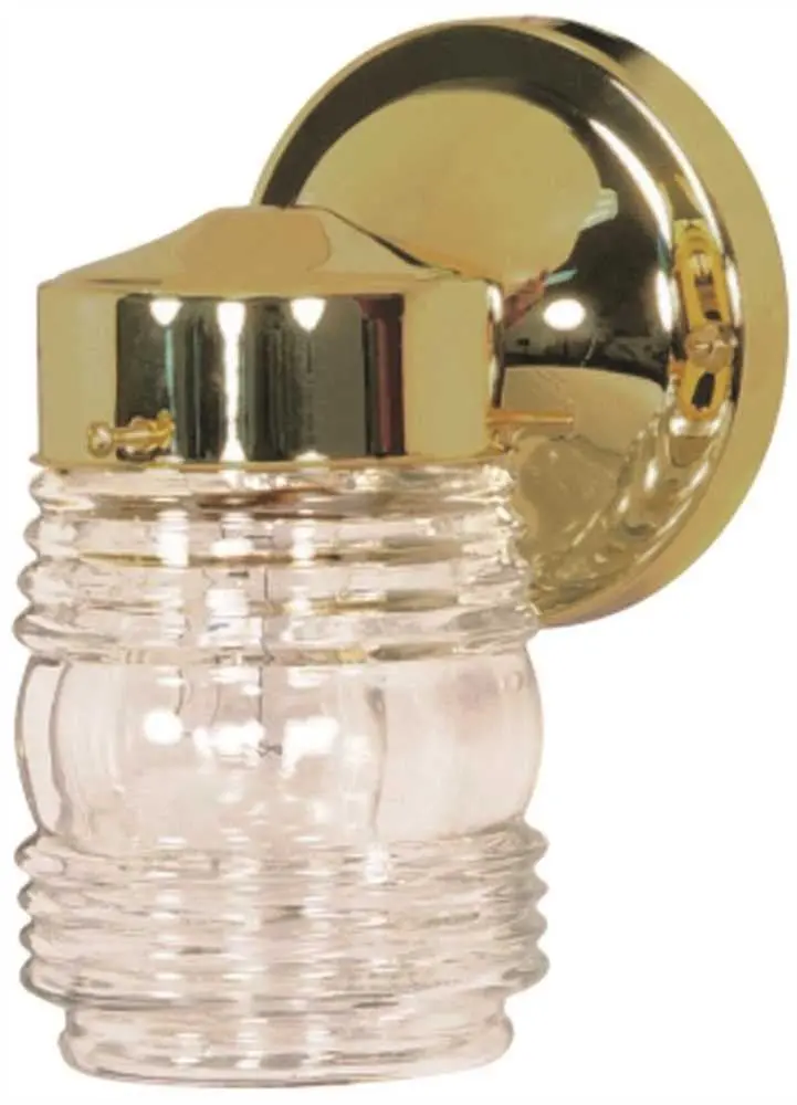 Outdoor Jelly Jar Fixture Polished Brass 1