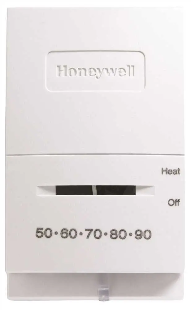 Honeywell Mercury-Free Thermostat, 24 Volts, Heat Only, White 1