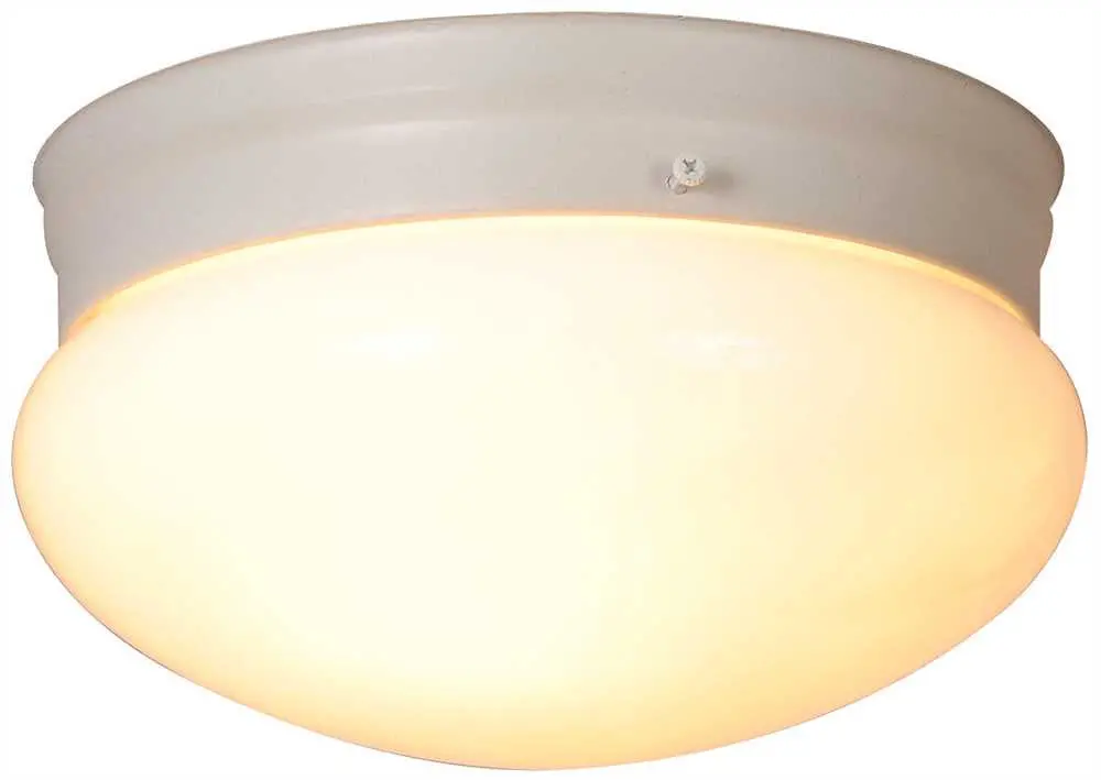 Royal Cove Mushroom Shaped Ceiling Fixture, 9-1-8", White, Uses 2 60-Watt Incandescent Medium Base Bulbs 1