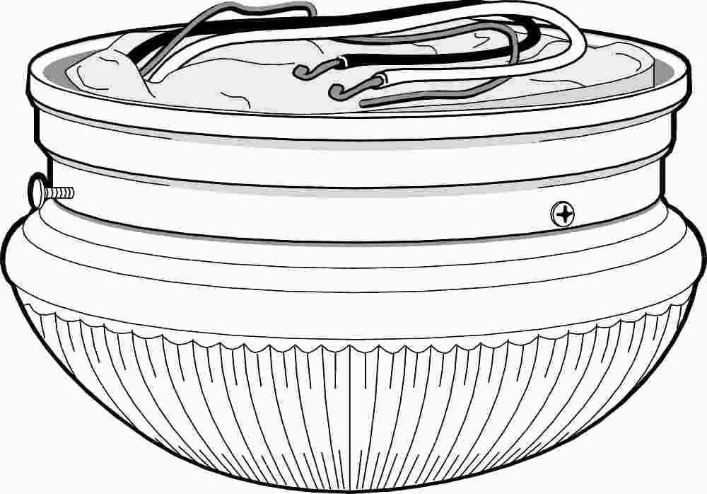 Royal Cove Ribbed Mushroom Shaped Clear Glass Ceiling Fixture, 6", White, Uses 1 60-Watt Incandescent Medium Base Bulb 1