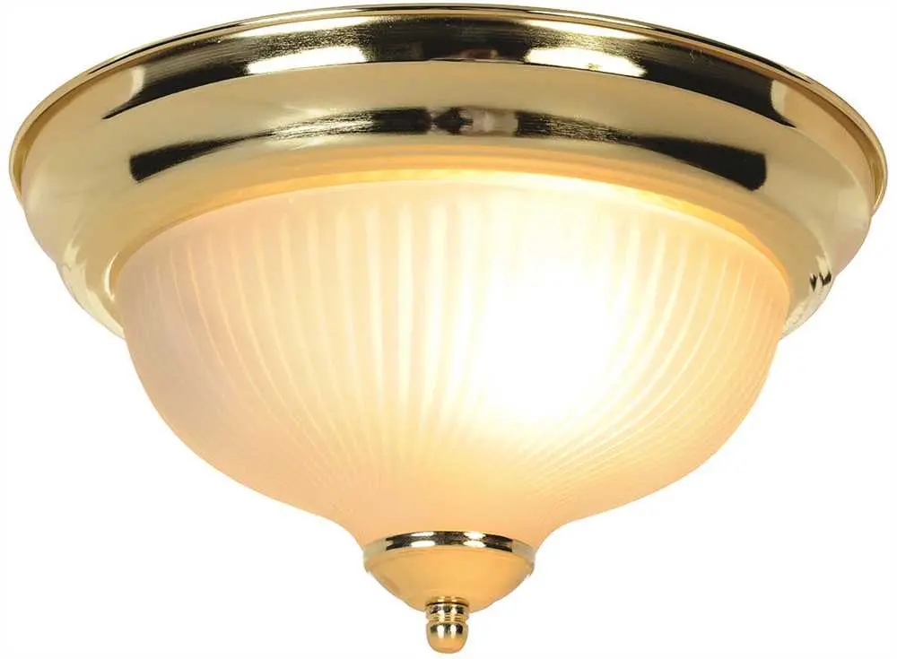 Decorative Surface Mount Ceiling Fixture, Maximum One 75 Watt Incandescent Medium Base Bulb, 10-7-8", Polished Brass 1