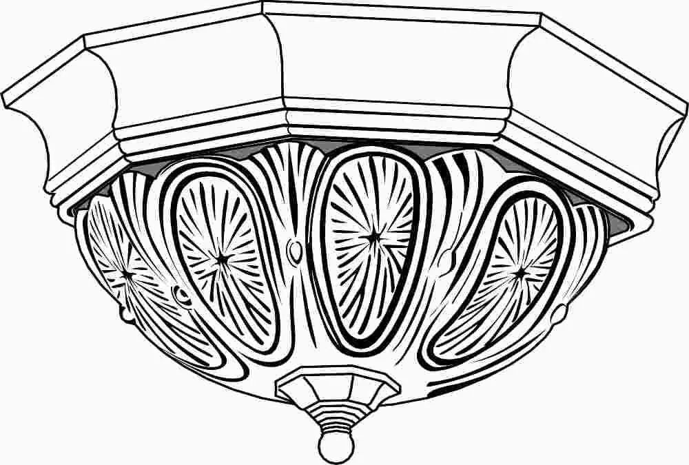 Royal Cove Decorative Octagon Shaped Ceiling Fixture, 12", Pewter, Uses 2 60-Watt Incandescent Medium Base Bulbs 1