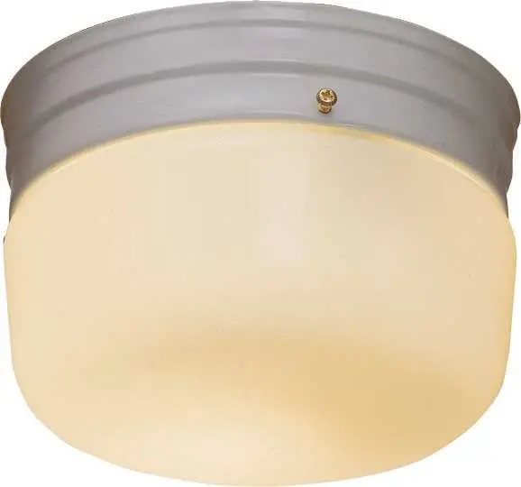 Royal Cove Flush Mount Ceiling Light Fixture, 6", White, Uses 2 60-Watt Incandescent Medium Bulbs 1