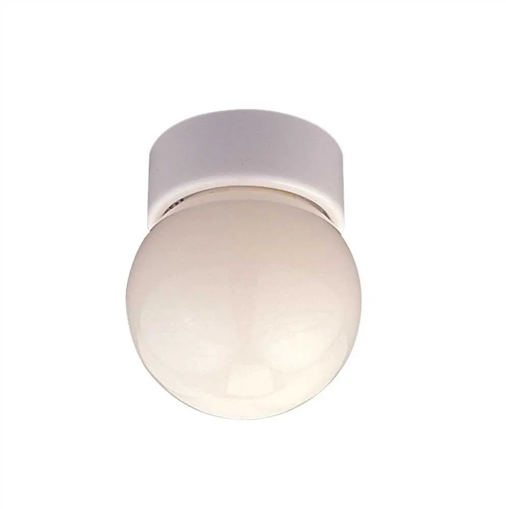 Royal Cove Globe Ceiling Fixture, 6", White, Uses 1 60-Watt Incandescent Medium Base Bulb 1