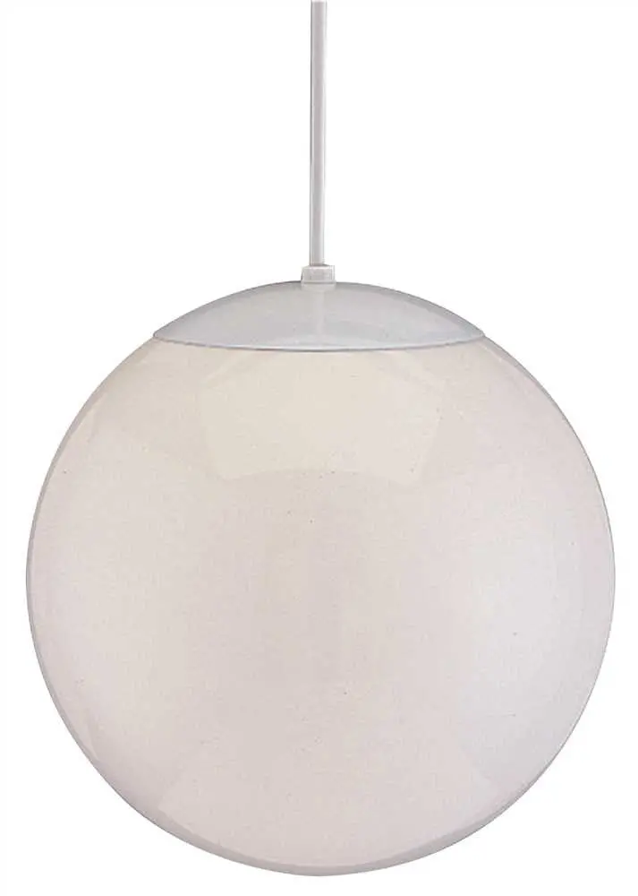 Globe Pendant Ceiling Fixture, Maximum One 100 Watt Medium Base Bulb, 12 In., White 1