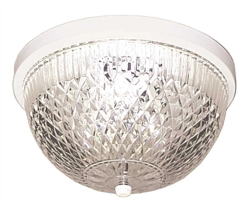 Fairway Ceiling Fixture With Crystal Cut Acrylic Lens, Uses One 22 Watt Circline Type Fluorescent Lamp, 10-1-2 In., White 1