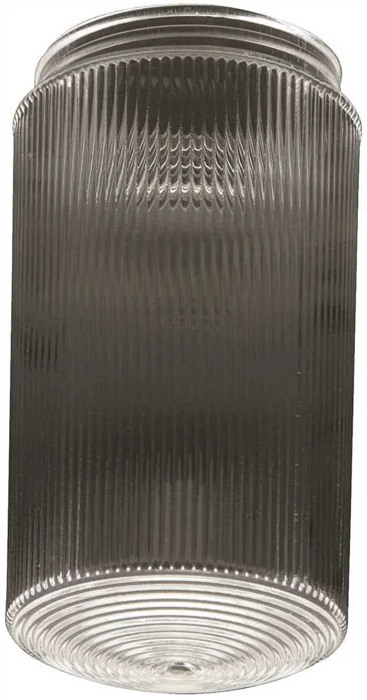 Ribbed Acrylic Threaded Jar 6" Clear 1