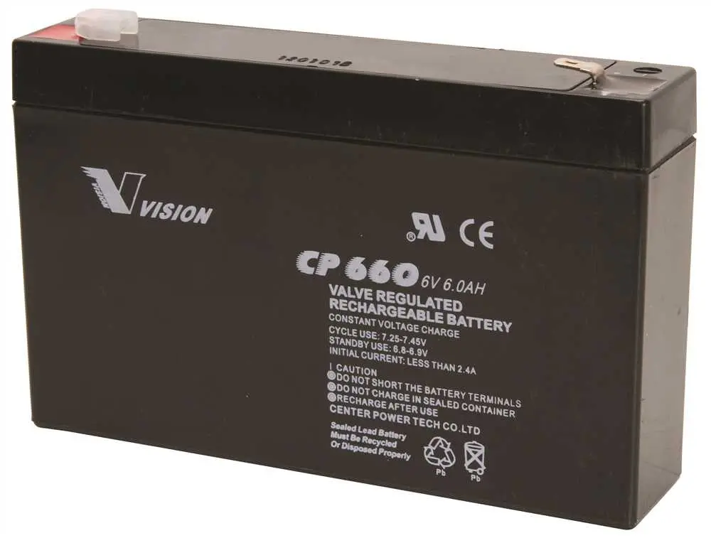 Rechargeable Replacement Battery For Emergency Exit Light 6 Volts, 6 Amps 1