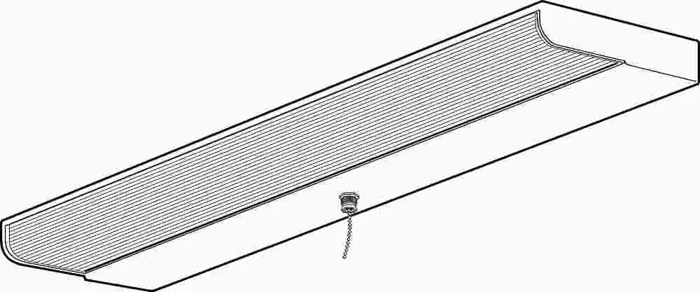 Monument&Reg; Fluorescent Closet Light Fixture With Pull Chain, 18 X 4-1-2 X 1-3-4", 1 F15t8-Cw Lamp Included 1