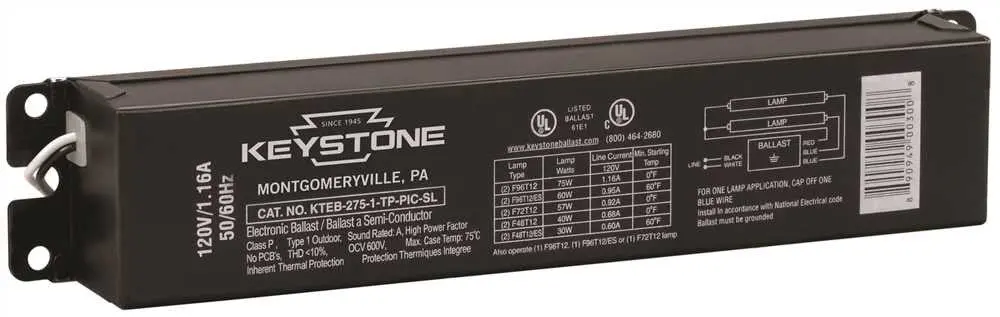 Electronic Fluorescent Balast T12 120 Volt, 8-57-64 In. Mounting 1