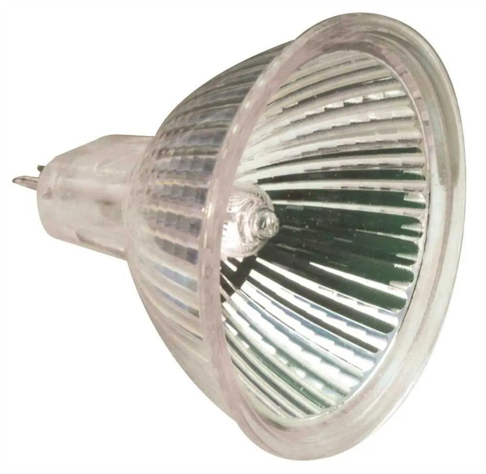 Satco&Reg; Halogen Flood Lamp, Mr16, 50 Watts, 12 Volts, Mini Bipin Round, Uv Filter, 9 Degree Beam Angle 1