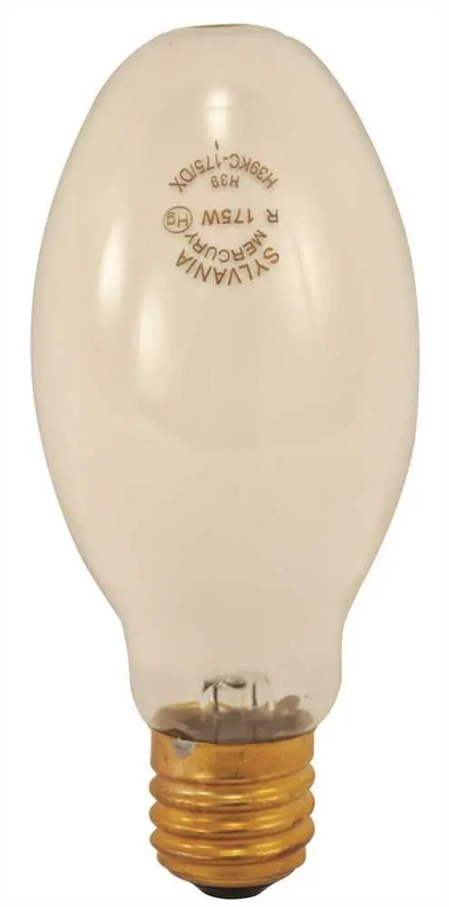 Sylvania Mercury Vapor Lamp, Ed28, 175 Watt, E39 Mogul, Coated, Universal Burn 1