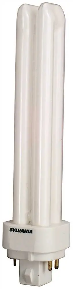 Sylvania Dulux&Reg; D-E Ecologic&Reg; Pl Type Compact Fluorescent Lamp, T4x2, Dual Tube, 13 Watt, 2700K, 82 Cri, G24q-1 1
