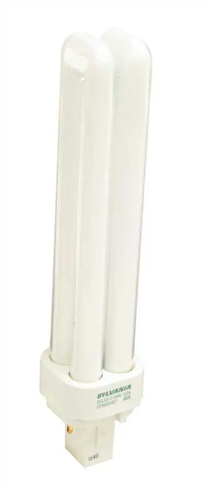 Sylvania Dulux&Reg; D Ecologic&Reg; Pl Type Compact Fluorescent Lamp, T4x2, Dual Tube, 26 Watt, 2700K, G24d-3, 120 Volts 1