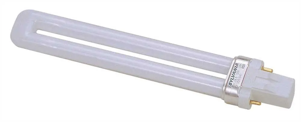 Single Tube Compact Fluorescent Lamp, T4, 7 Watts, 2700K, 82 Cri, G23 Base 1
