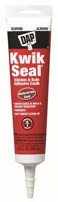 Dap&Reg; Kwik Seal Kitchen And Bath Adhesive Caulk, Almond, 5.5 Oz. 1