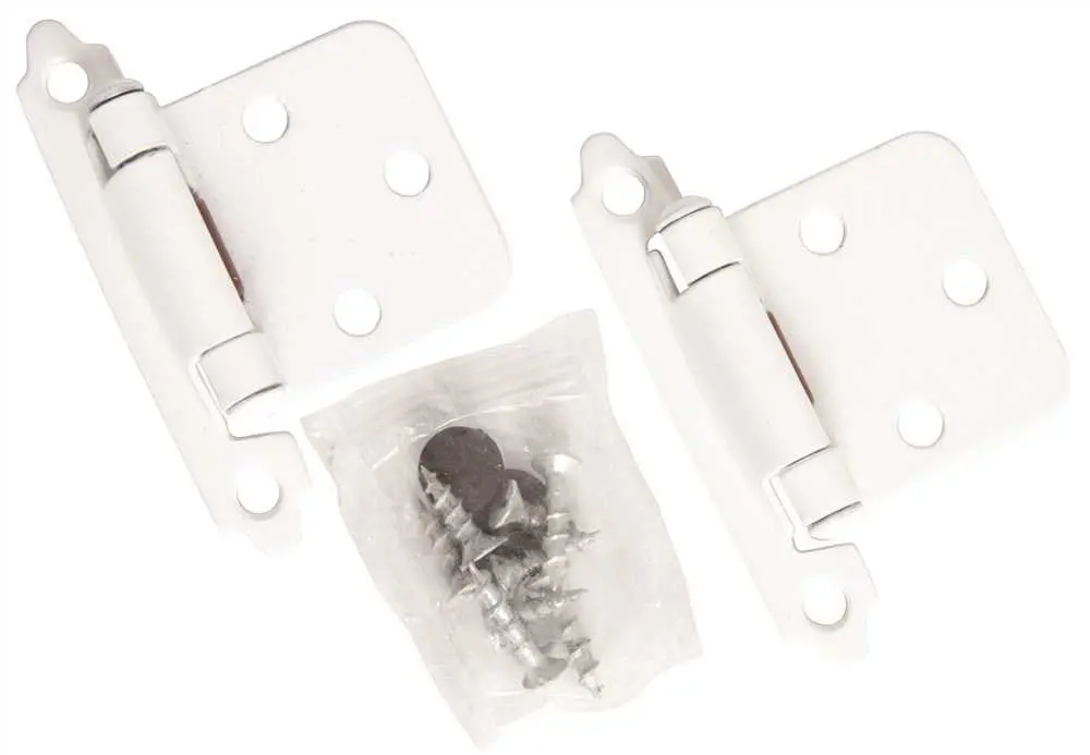 Cabinet Hinge Flush White Pair 1