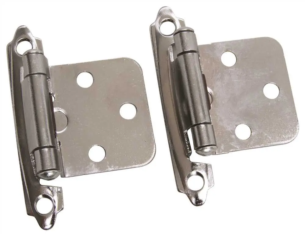 Cabinet Hinge Flush Chrome Pair 1