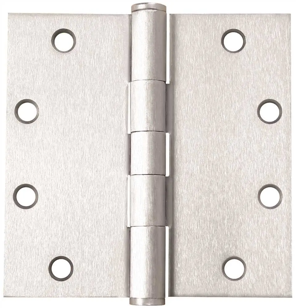 Anvil Mark Butt Hinges, Square Corner, 4-1-2 In., Chrome, 3 Per Pack 1