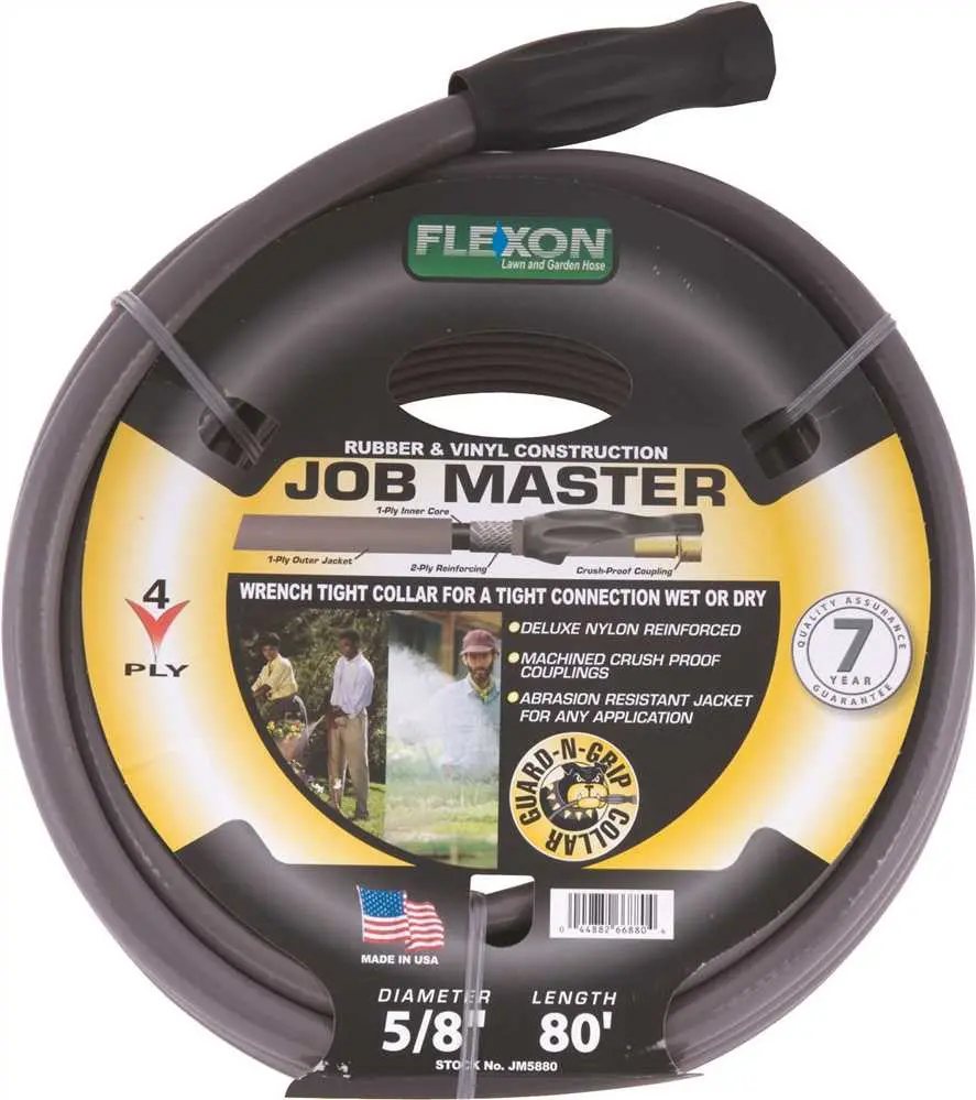 Wrench Tight Collar 4 Ply Garden Hose, Black 1