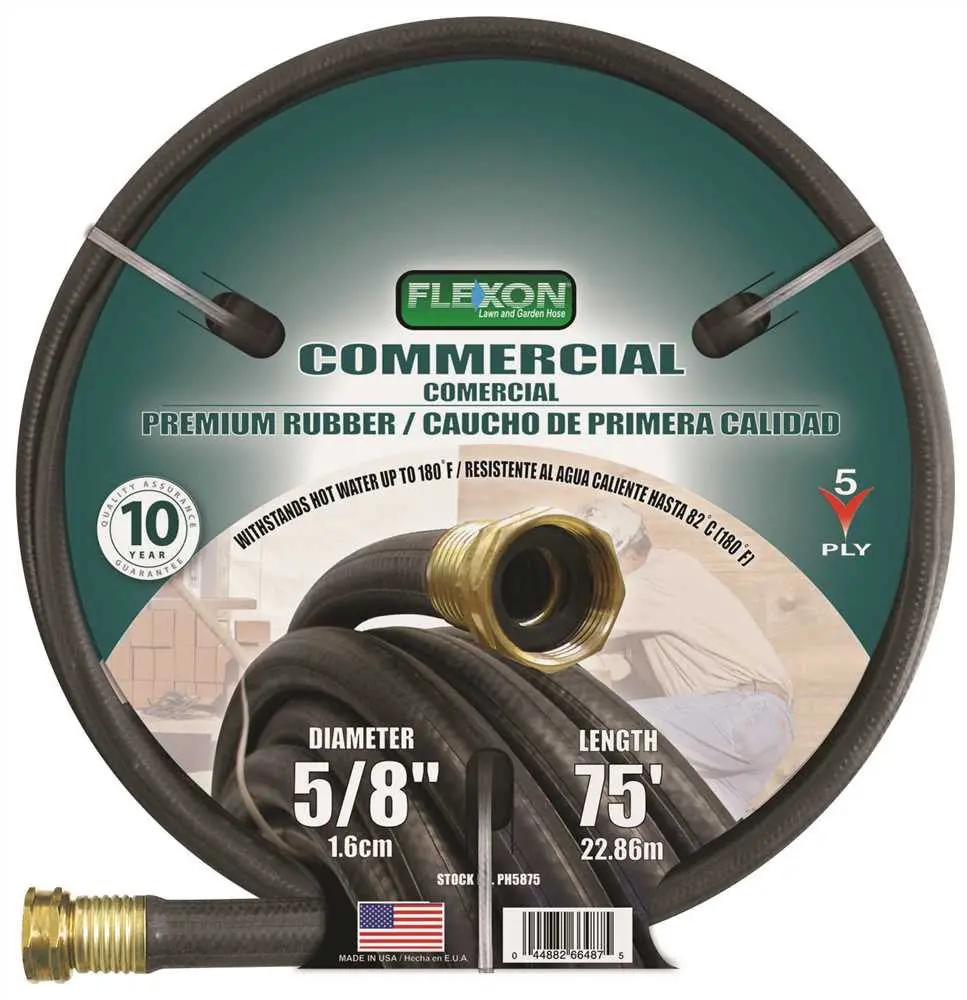 Commercial Premium Rubber Hose 5-8 In. X 75 Ft., Black 1