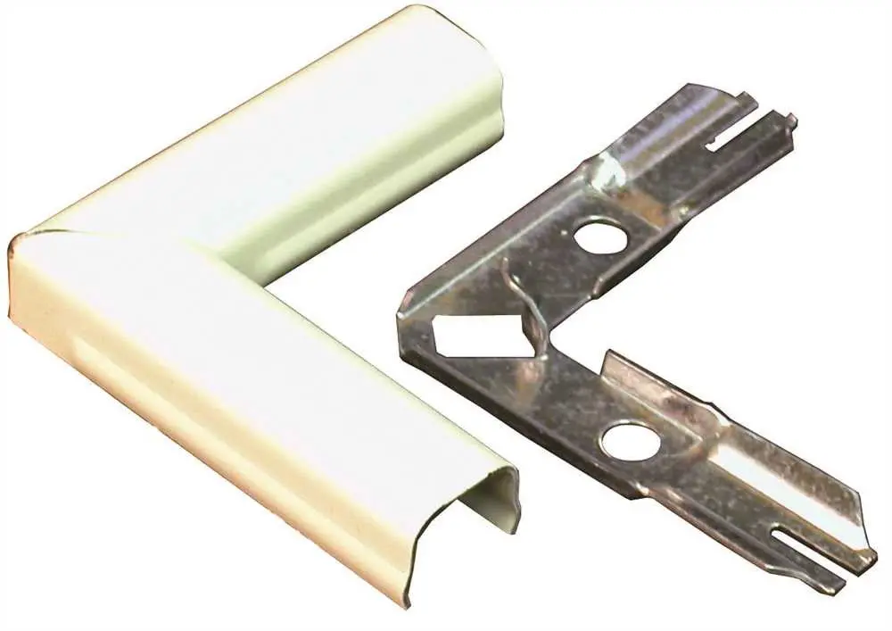 Wiremold&Reg; V500 90 Degree Flat Elbow Fitting, Steel, Single-Channel, Ivory, 2 In. 1