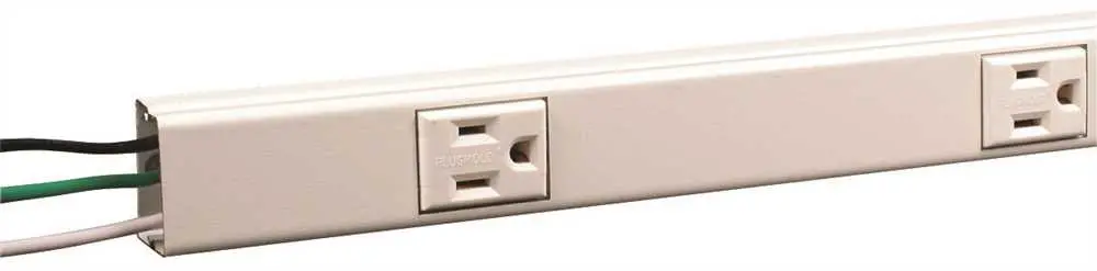 Plugmold Multi Outlet Strip 6 Single 15 Amp Outlets Steel Ivory 1