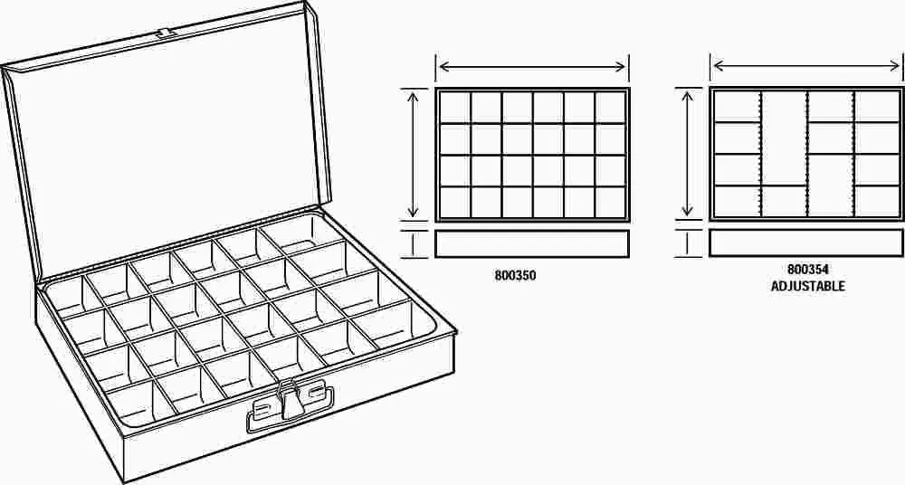 Large Scoop Compartment Boxes, 24 Compartment 1