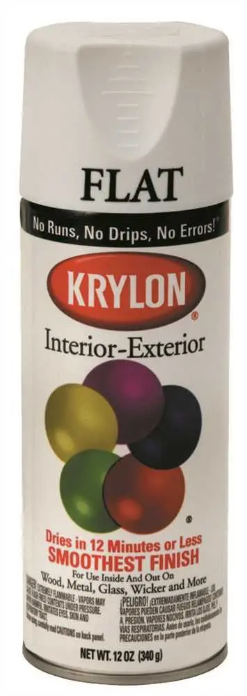 Krylon Interior-Exterior Enamel Spray Paint 12 Oz Flat White 1