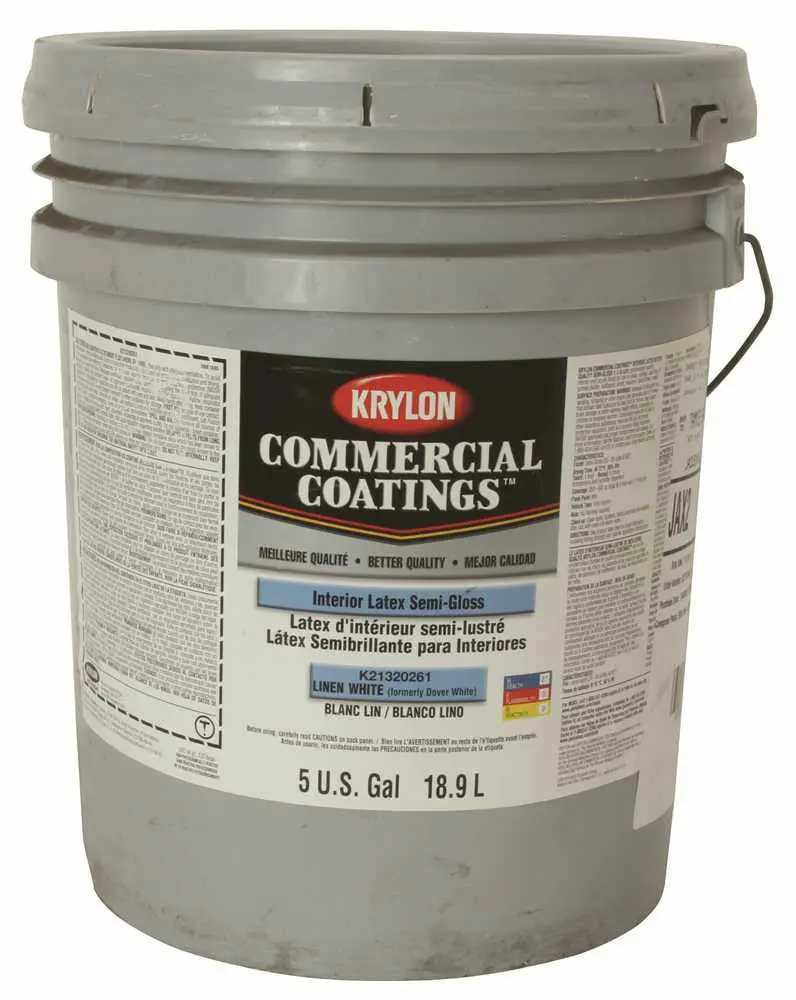 Krylon Interior Latex Paint Semi Gloss 5 Gallon Linen White 1
