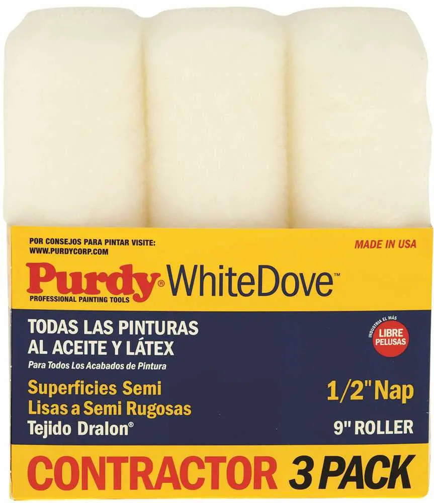 Purdy 3 Pack Roller Covers White Dove 9" X 1-2" Nap 1