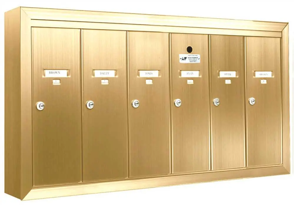 Auth-Florence Surface Mount Vertical 1250 Series 6 Compartment Mailbox 1