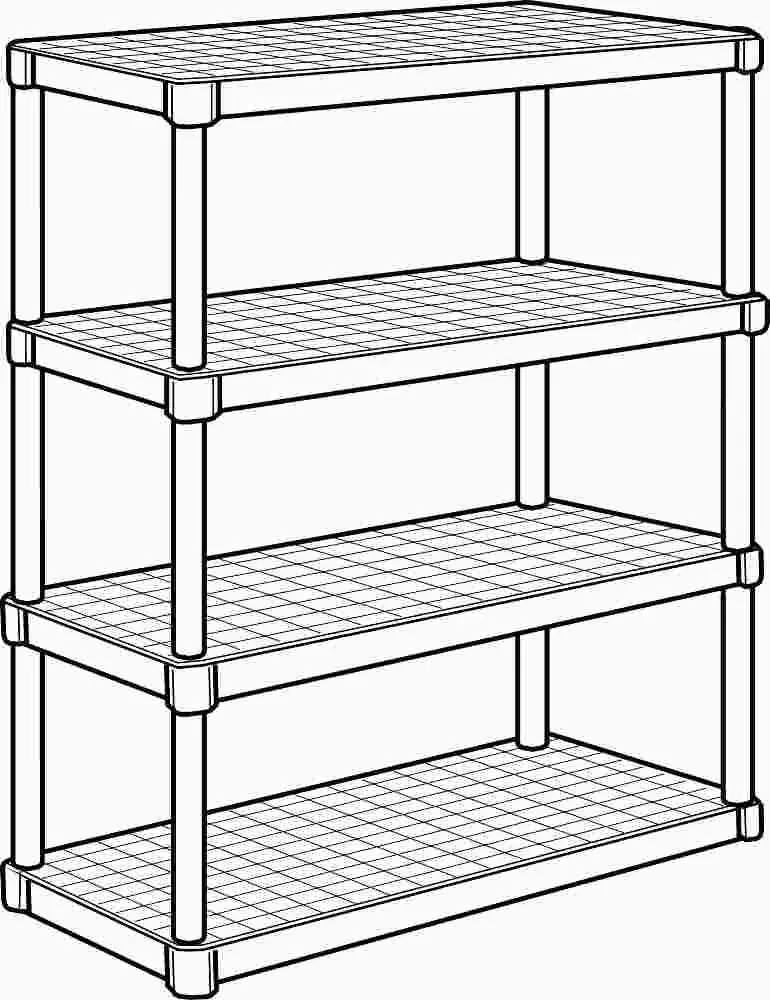 Storage Shelf, Commercial Ventilated, 4 Shelf 1