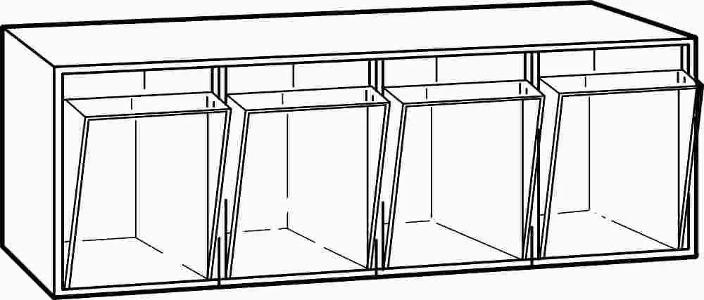 Tilt Bins 4 Drawer Ivory 1