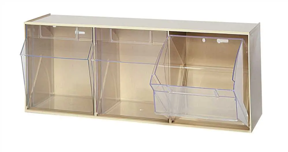 Tilt Bins 3 Drawer, Ivory 1