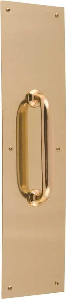 Door Plate Pull Polished Brass, 16 In. X 4 In. 1